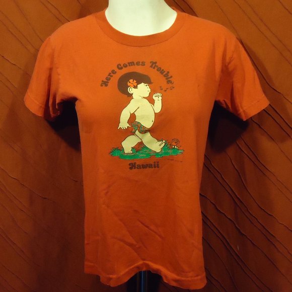 Alstyle Shirts Tops Here Comes Trouble Hawaii 1987 Vintage Tshirt Poshmark